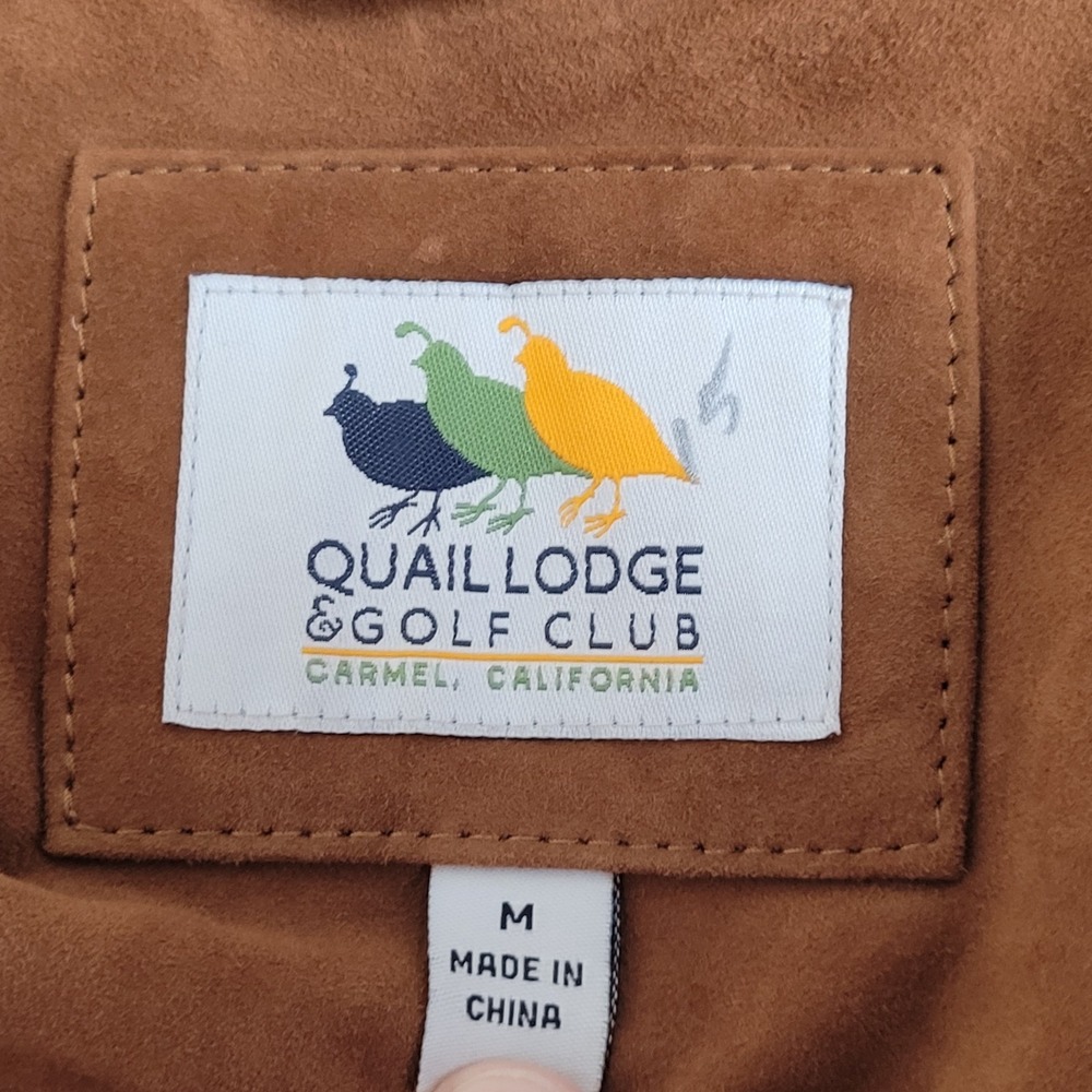 The Quail Motorsports Gathering Leather Shirt Mens M Carmel Calif Shacket Golf - Picture 9 of 16